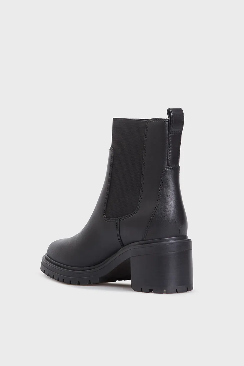 Женские черные кожаные ботильоны FLAG MID HEEL LEATHER 4