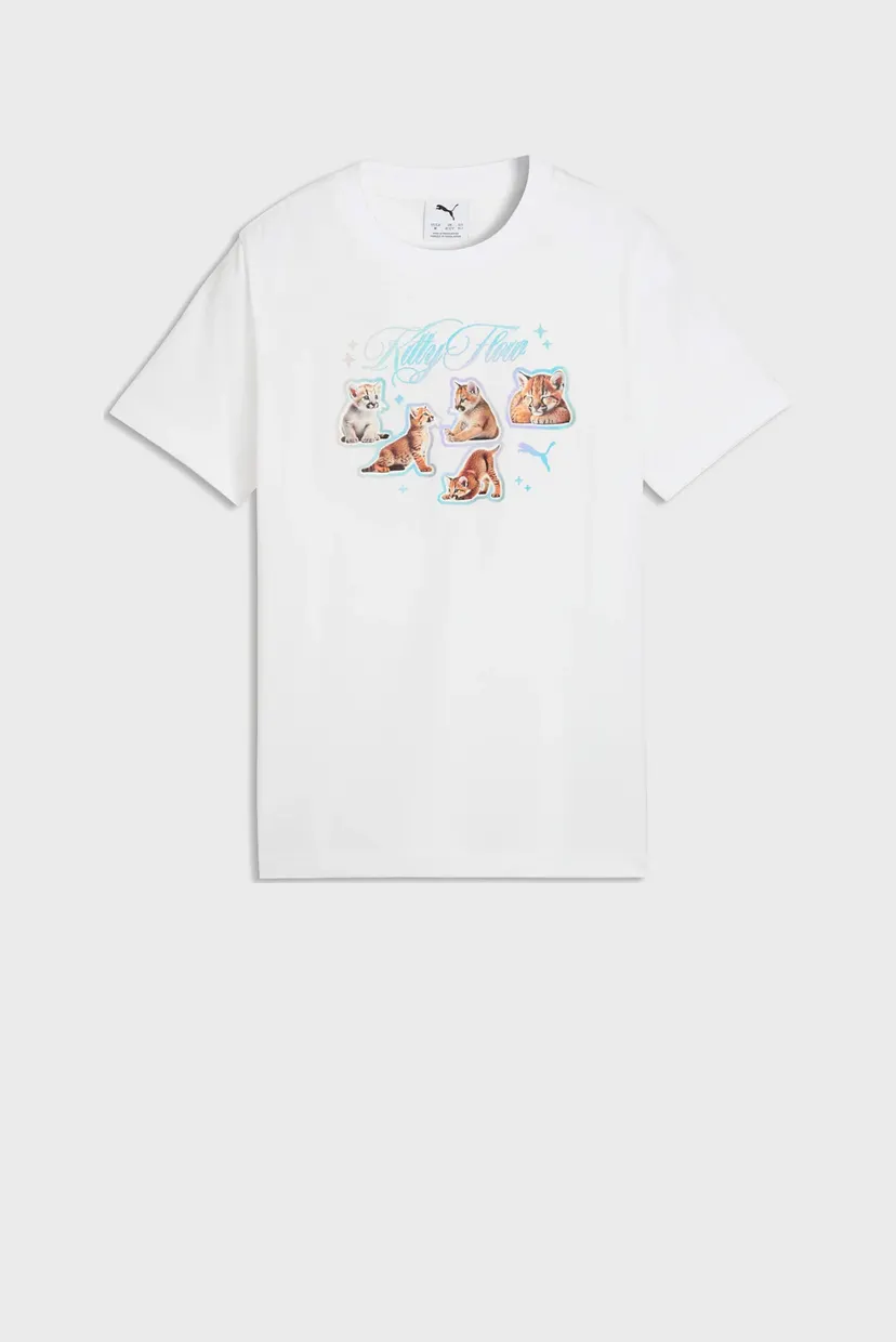 Детская белая футболка Graphic Kitty Sticker Tee Youth 4
