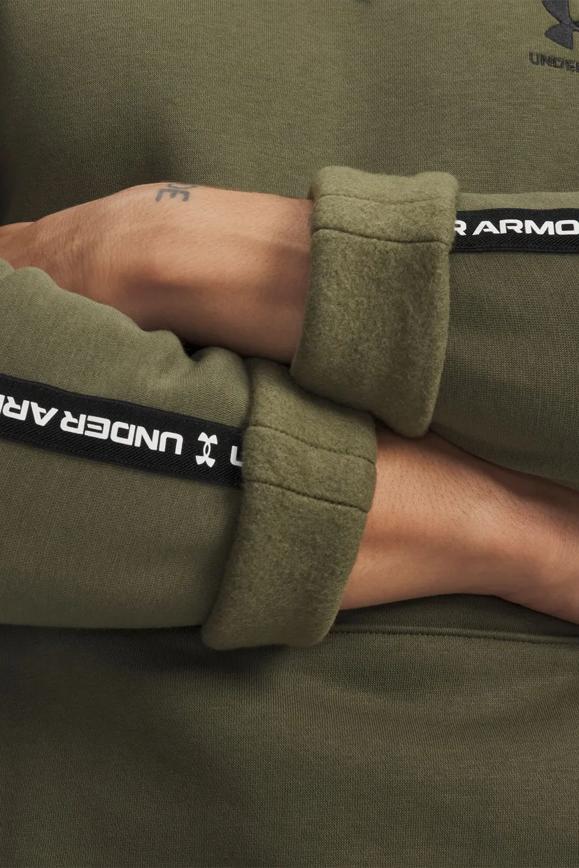 Мужское оливковое худи UA Icon Fleece HD Taping 3