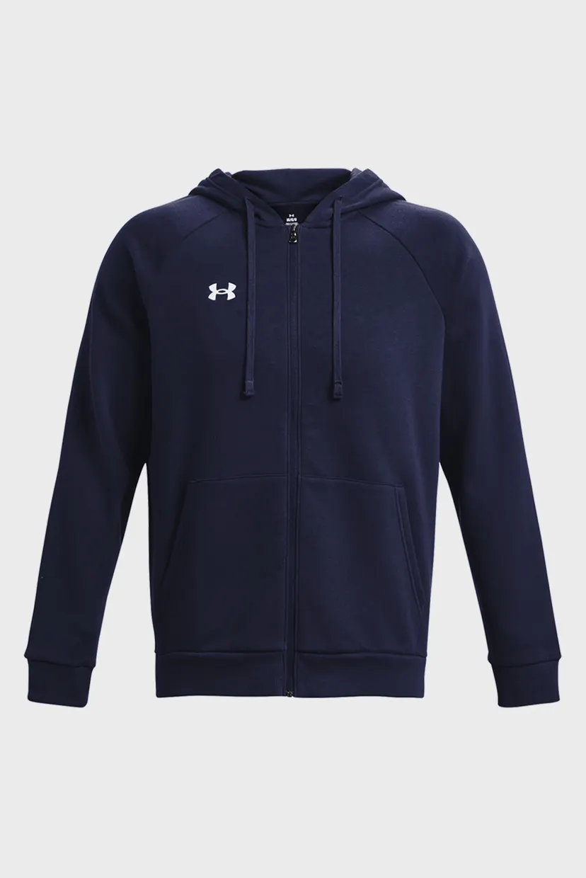 Мужское темно-синее худи UA Rival Fleece FZ Hoodie 5