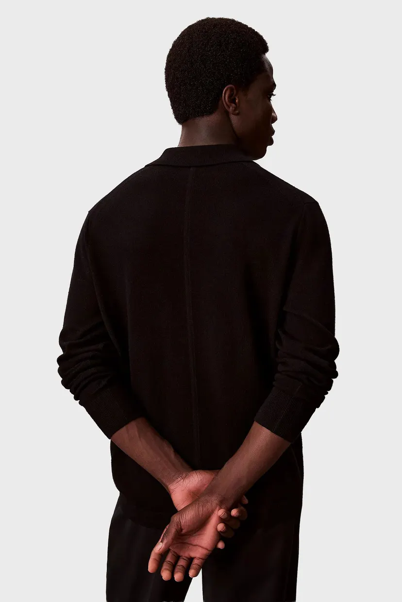 Мужское черное шерстяное поло MERINO 3