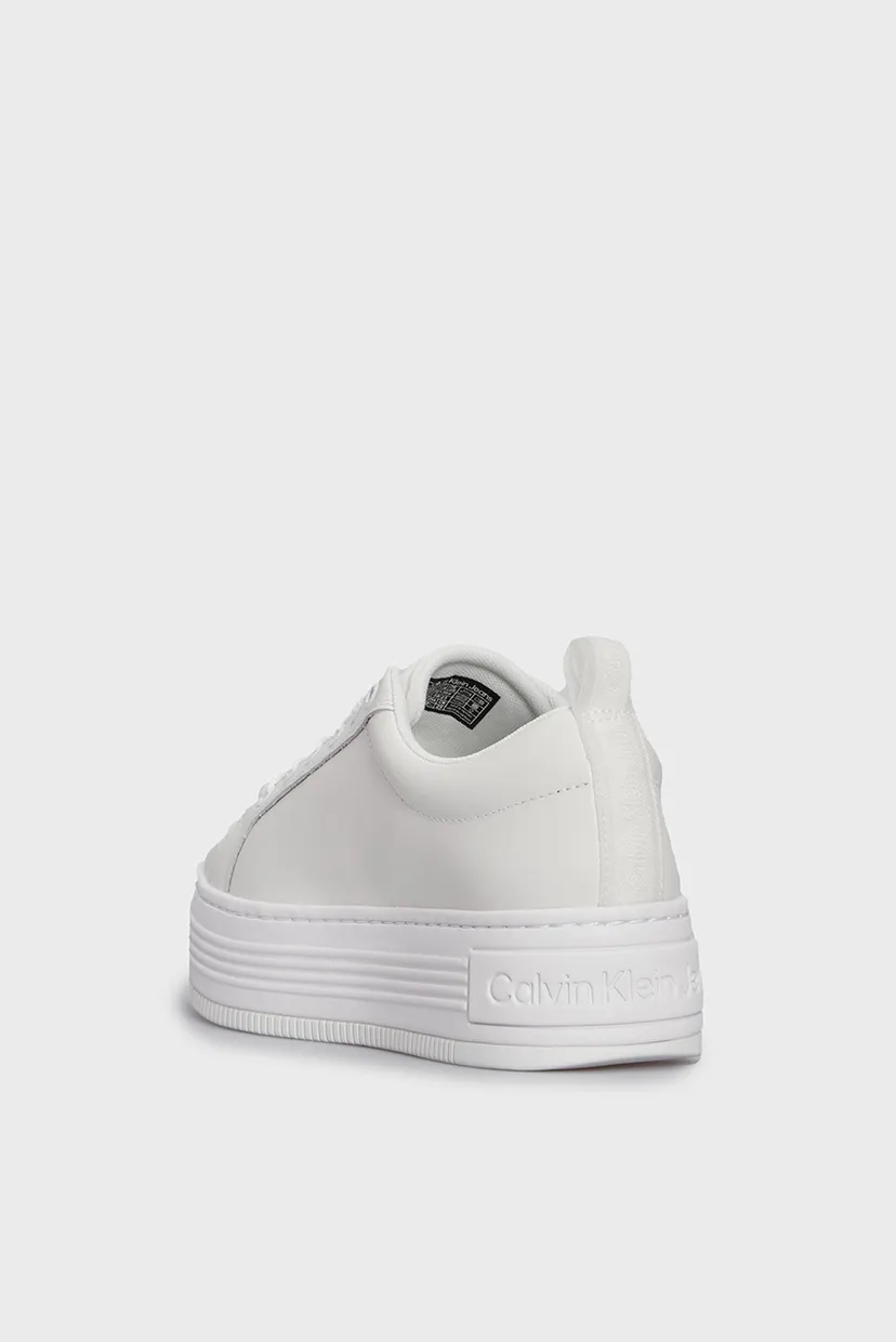 Женские белые кожаные сникерсы BOLD FLATF LOW LACEUP LTH IN LUM 5