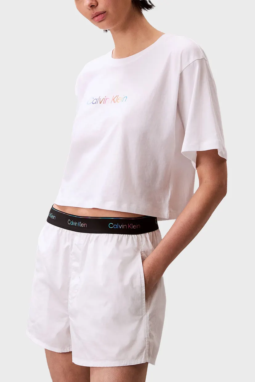 Женские белые шорты LOGO POPLIN PRIDE 4