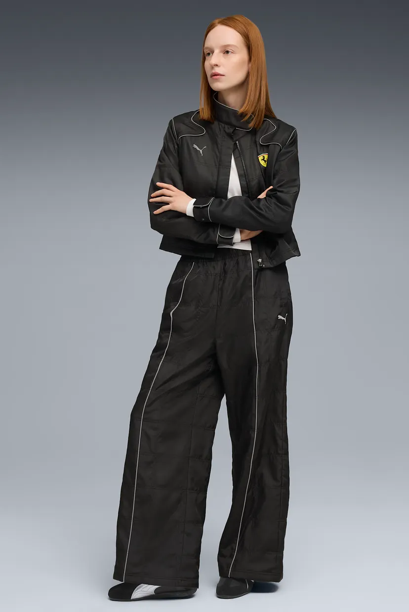 Женские черные кожаные кроссовки Scuderia Ferrari HP Speedcat Sneakers Women 6