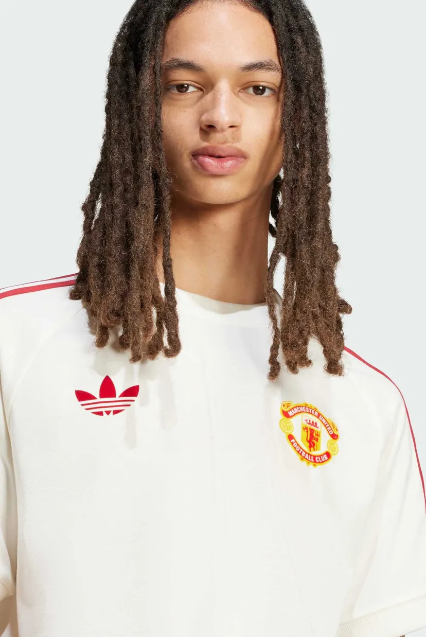 Чоловіча біла футболка Manchester United Adicolor Classics 3-Stripes 4