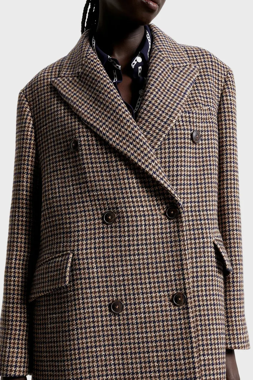 Женское шерстяное пальто с узором CHECK WOOL BLEND DB 3