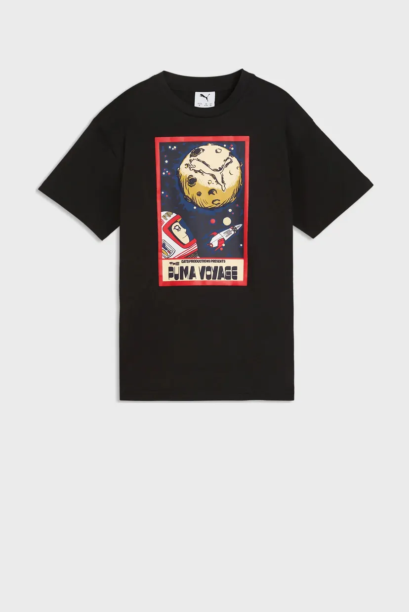 Детская черная футболка Graphic Relaxed PUMA Voyage Tee Youth 4