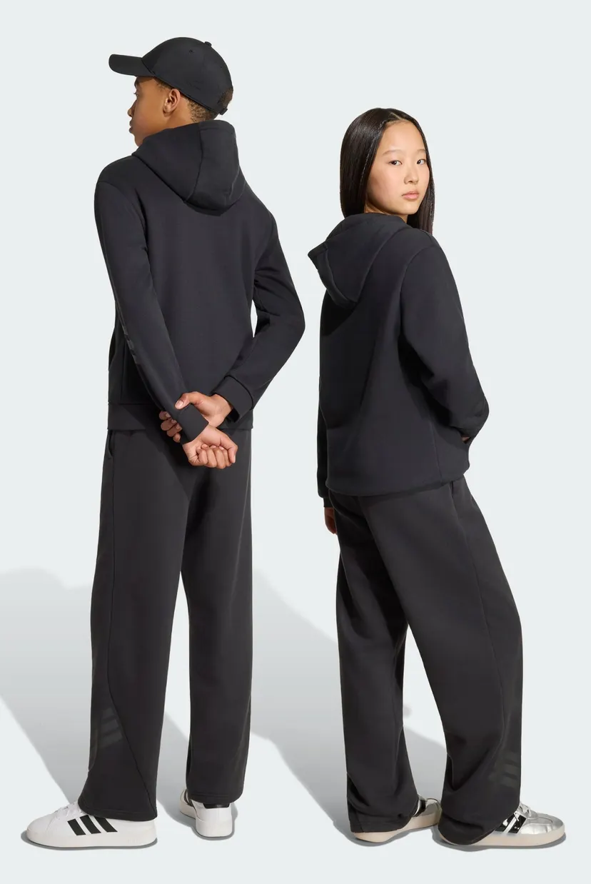 Дитячі чорні спортивні штани FUTURE ICONS 3 STRIPES WIDE LEG 3