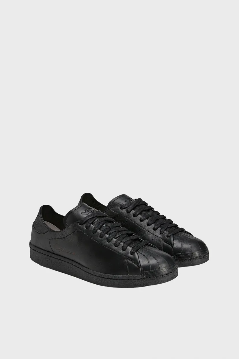 Чорні шкіряні кросівки Y-3 SUPERSTAR 4