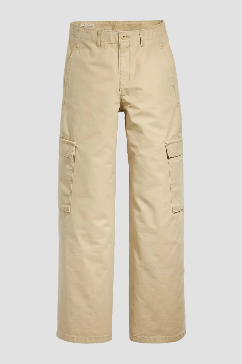 Жіночі бежеві джинси Baggy Cargo 6
