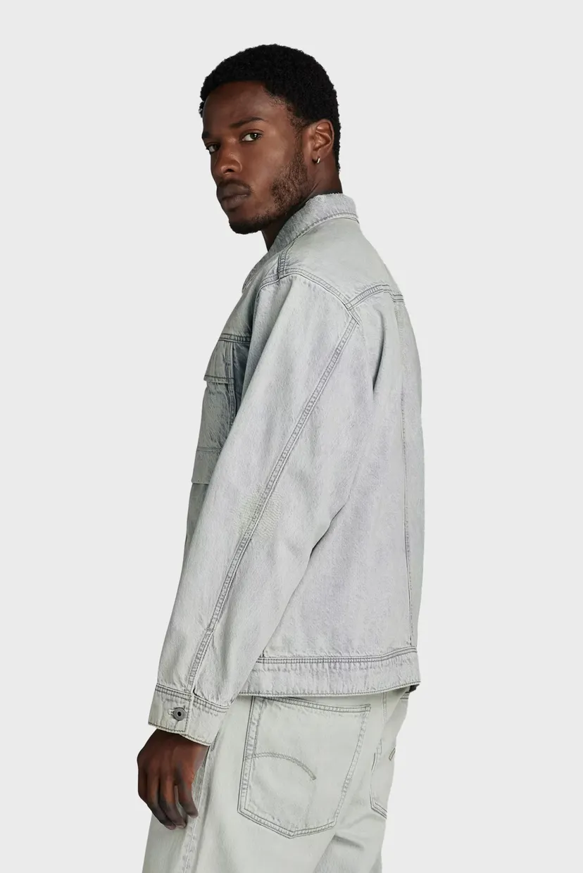 Чоловіча блакитна джинсова куртка Oversized 4