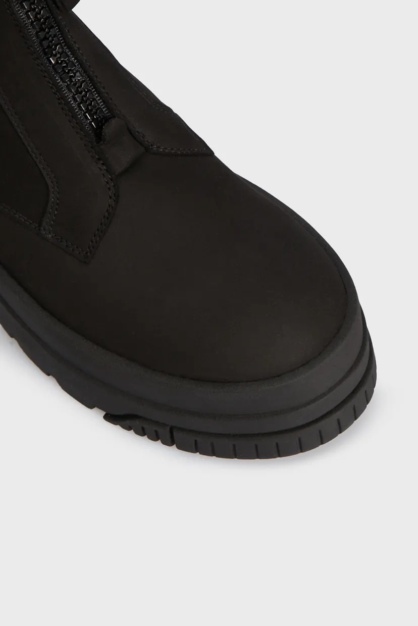 Жіночі чорні нубукові напівчоботи TJW ZIP UP FLATFORM NUBUCK BOOT 5