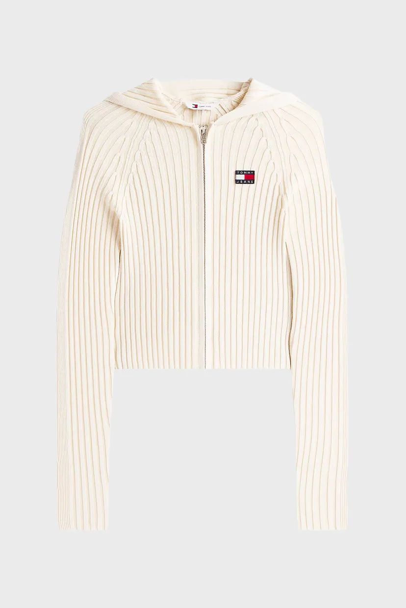 Жіноче біле худі HOOD ZIPPER RIB 5
