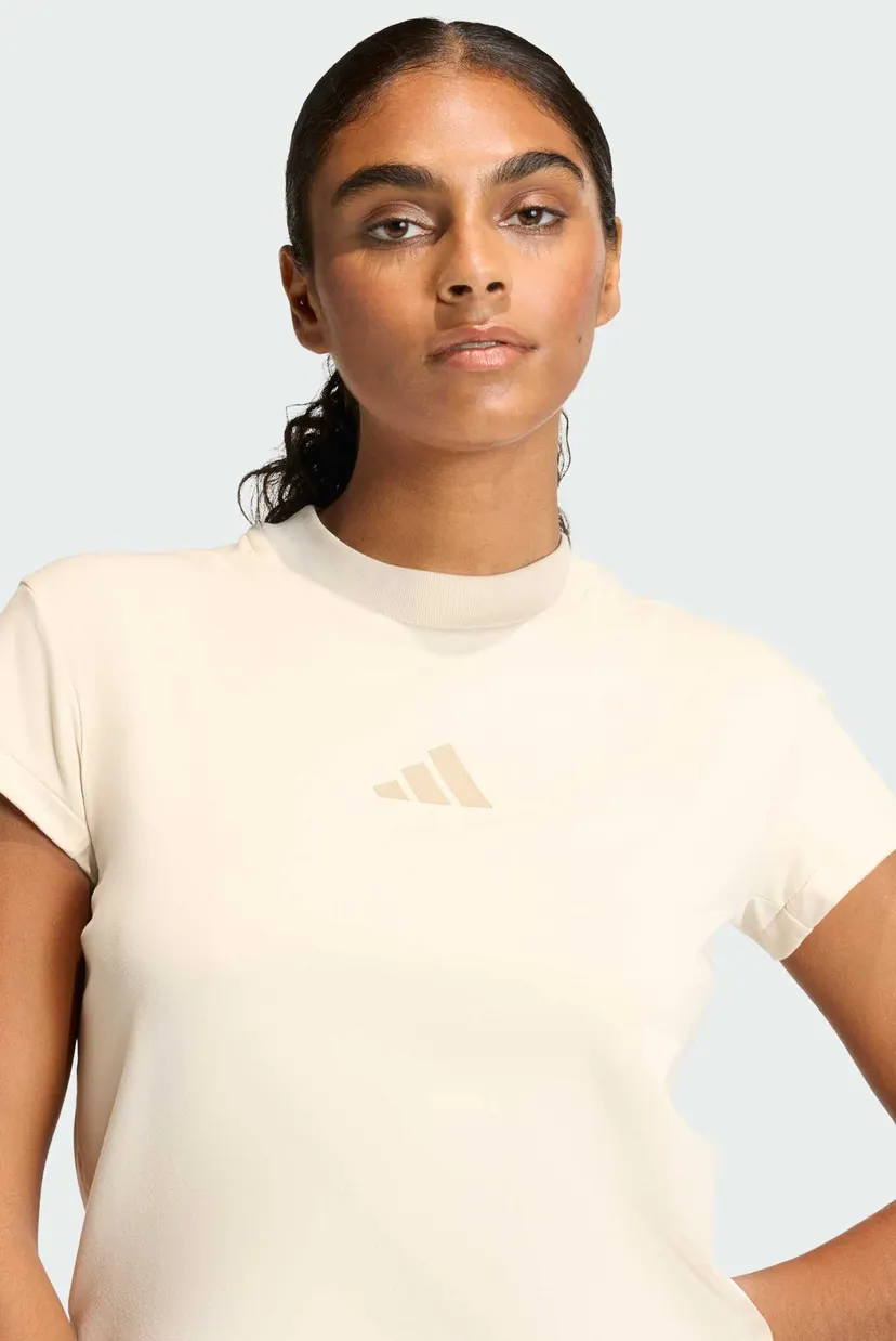 Женская бежевая футболка adidas Z.N.E. Baby 4