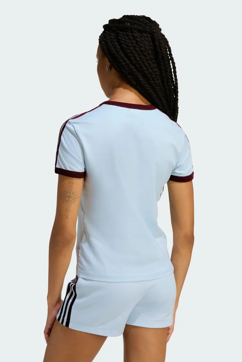 Женская голубая футболка 3 STRIPES SLIM 3