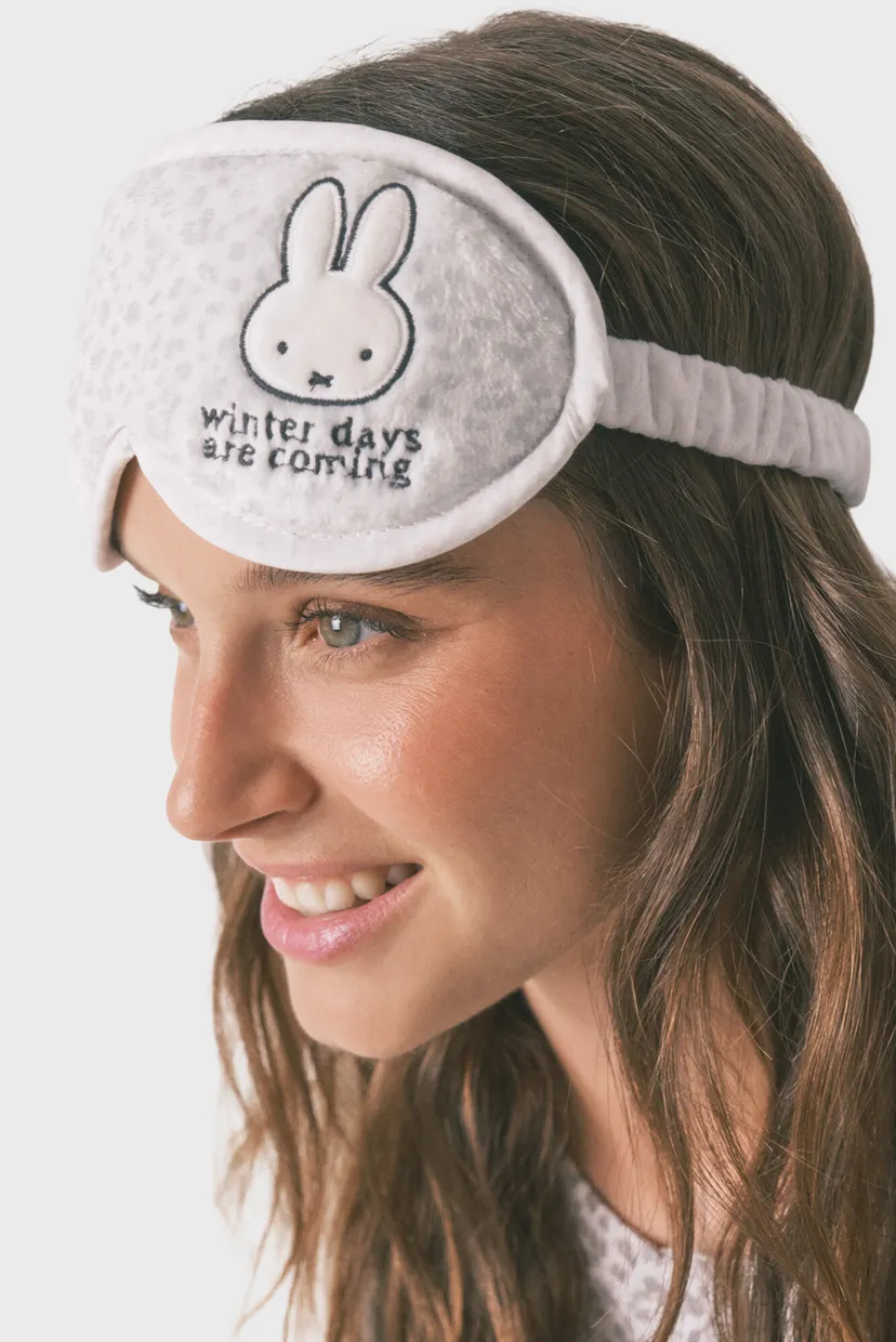 Женская серая маска для сна с узором Miffy 5