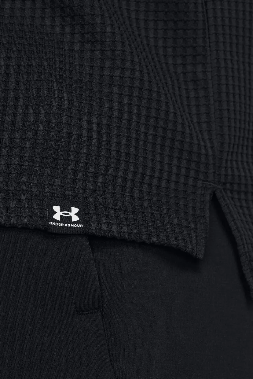Мужское черное худи UA Rival Waffle Hoodie 3
