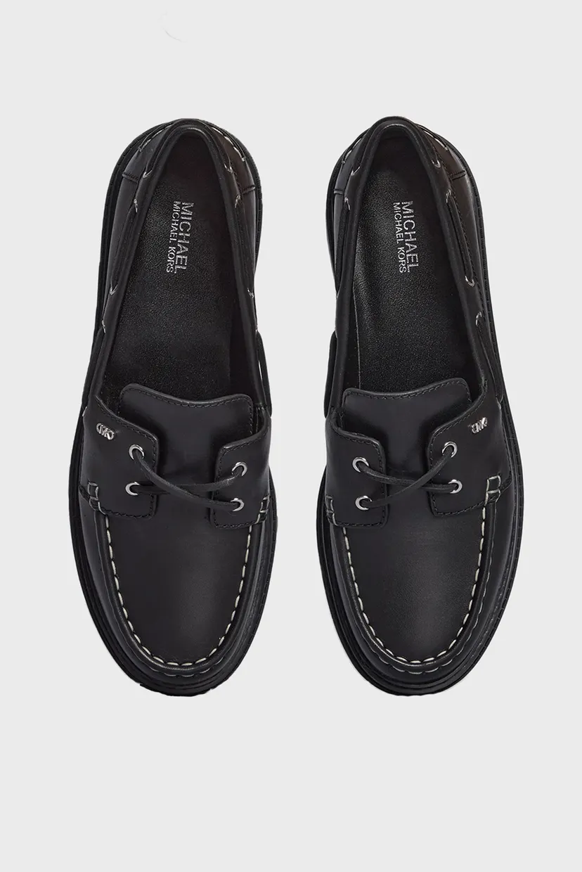 Женские черные кожаные топсайдеры CAMERON LOAFER 4
