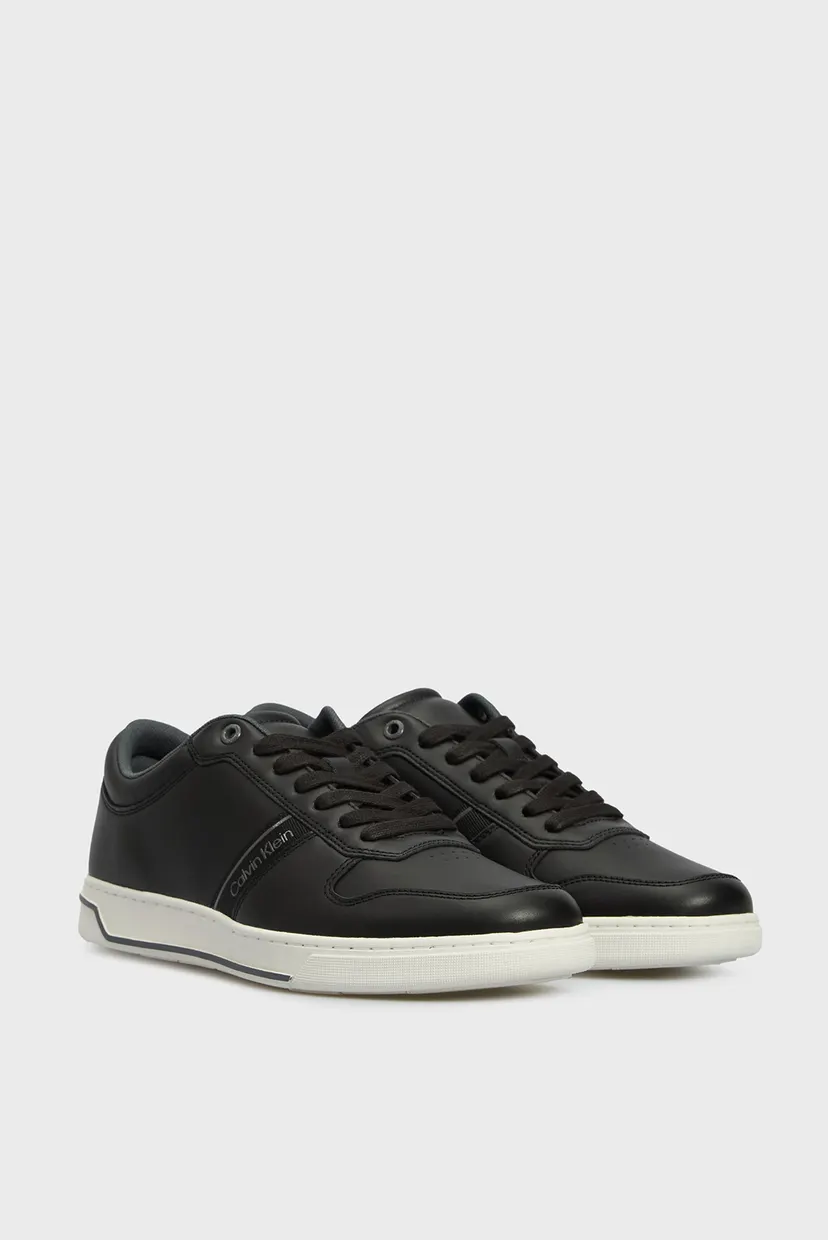 Мужские черные кожаные сникерсы LOW TOP LACE UP LOGO 3