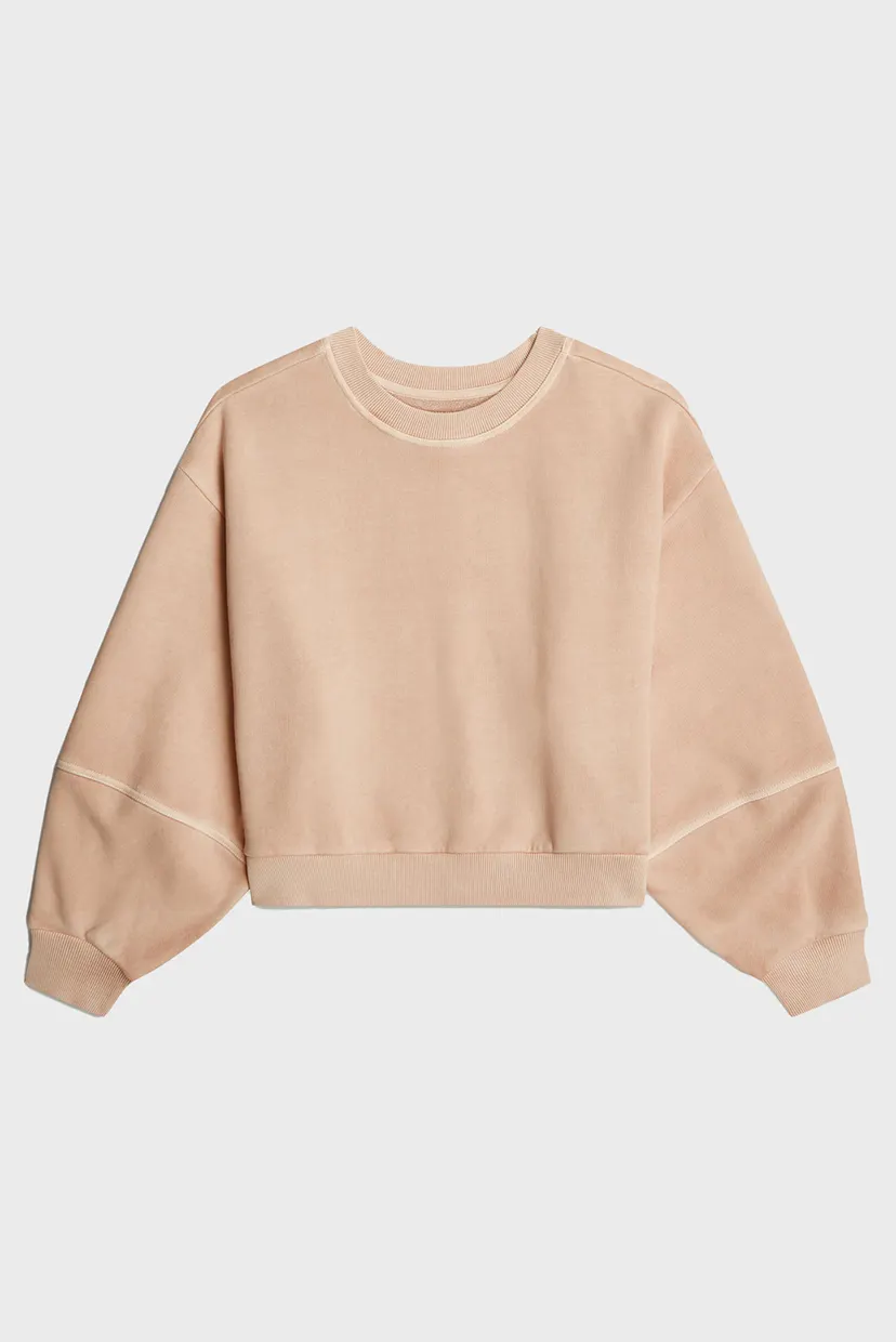 Женский бежевый свитшот Overdyed big 6