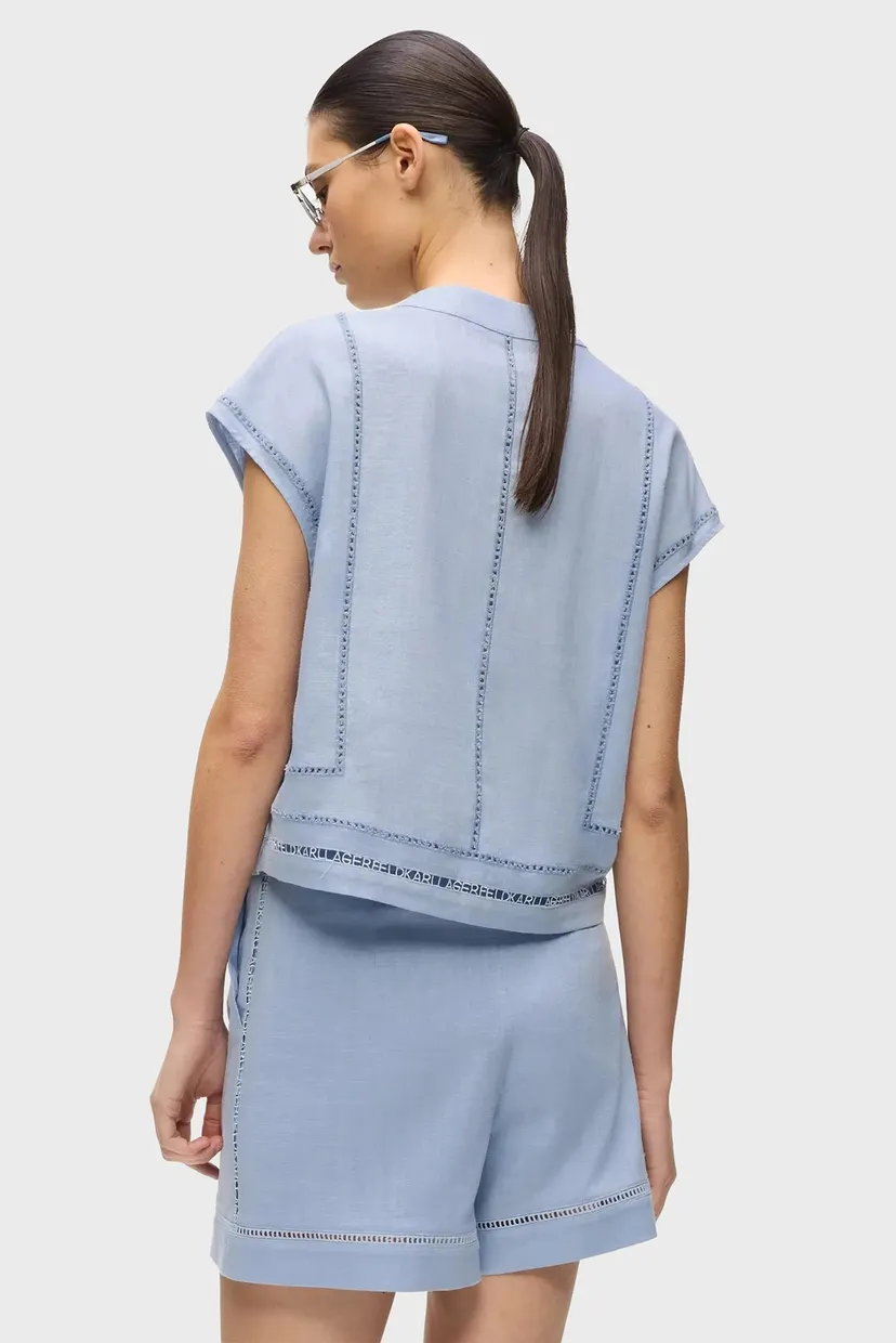 Женская голубая блуза EMBROIDERY 3