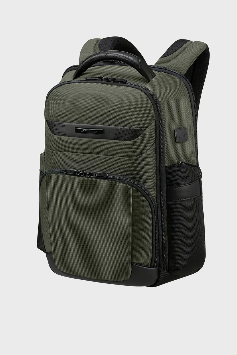 Мужской оливковый рюкзак slim PRO-DLX 6 GREEN 3