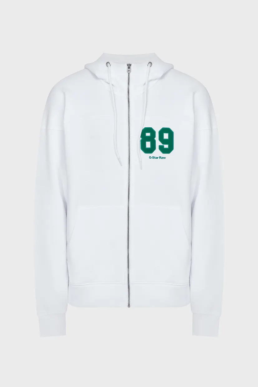 Чоловіче біле худі Sports zip loose 5