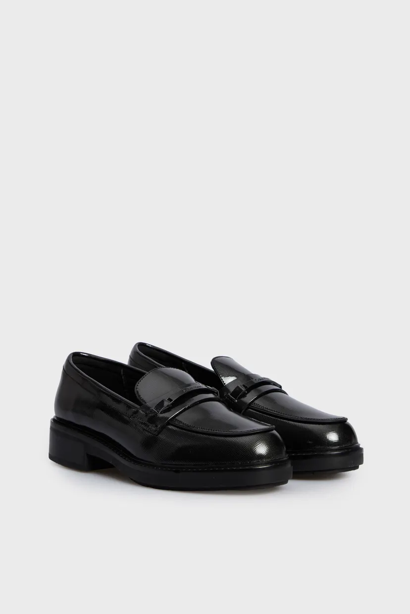 Жіночі чорні шкіряні лофери LOAFER W/M BAR SAFF LTH 3