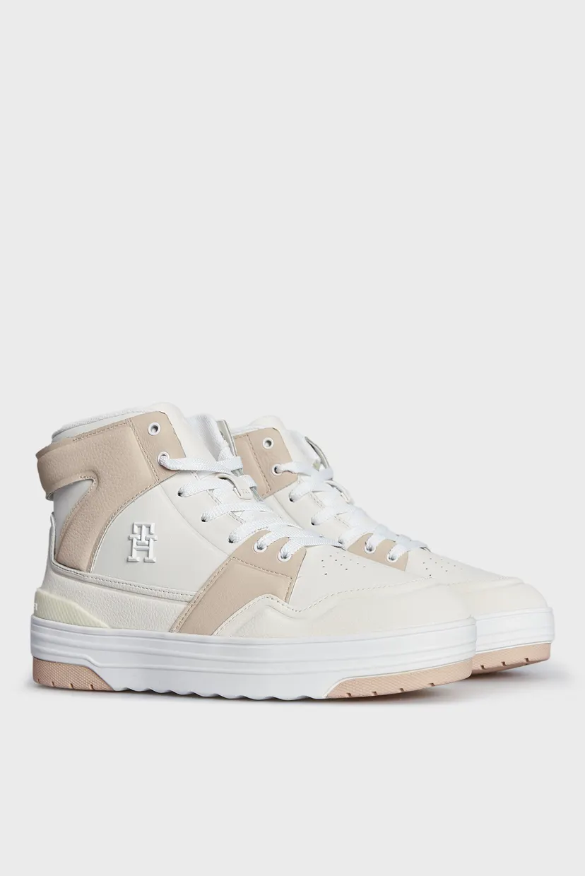 Жіночі бежеві шкіряні кросівки TH HI BASKET SNEAKER 3