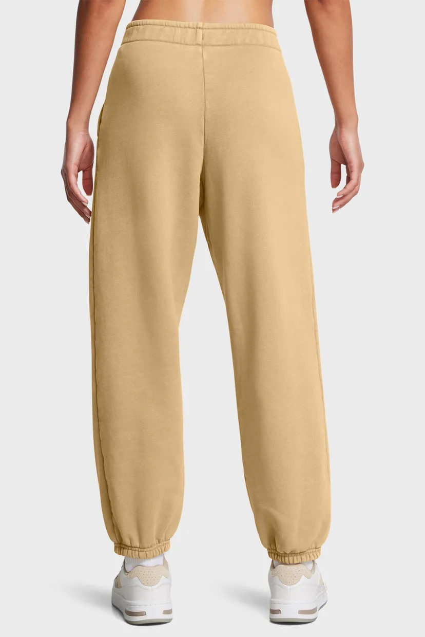 Жіночі бежеві спортивні штани UA Icon HWT Flc OS Pant 3