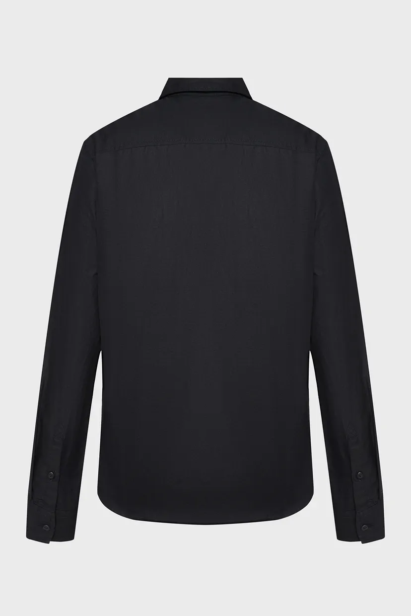 Мужская черная льняная рубашка LINEN COTTON SHIRT 7