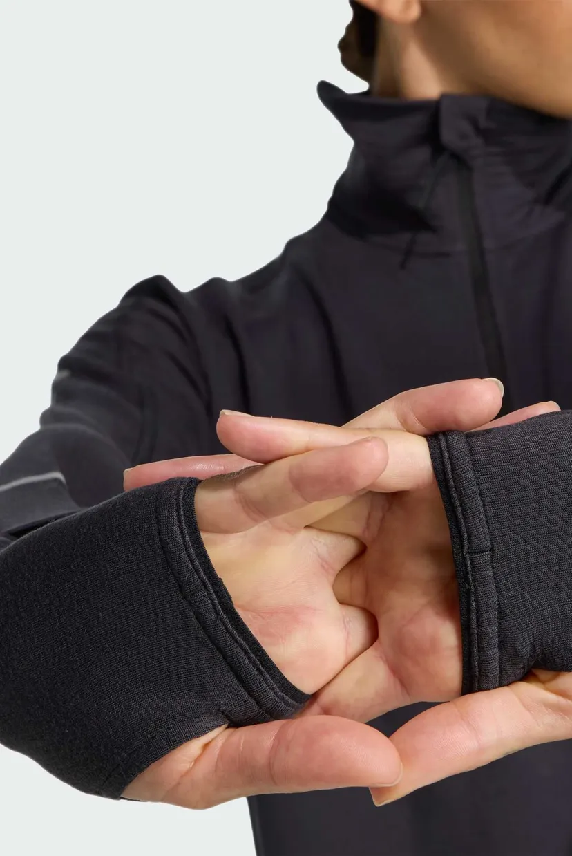 Женская черная спортивная кофта Adi365 Running CLIMAWARM+ Half-Zip 5