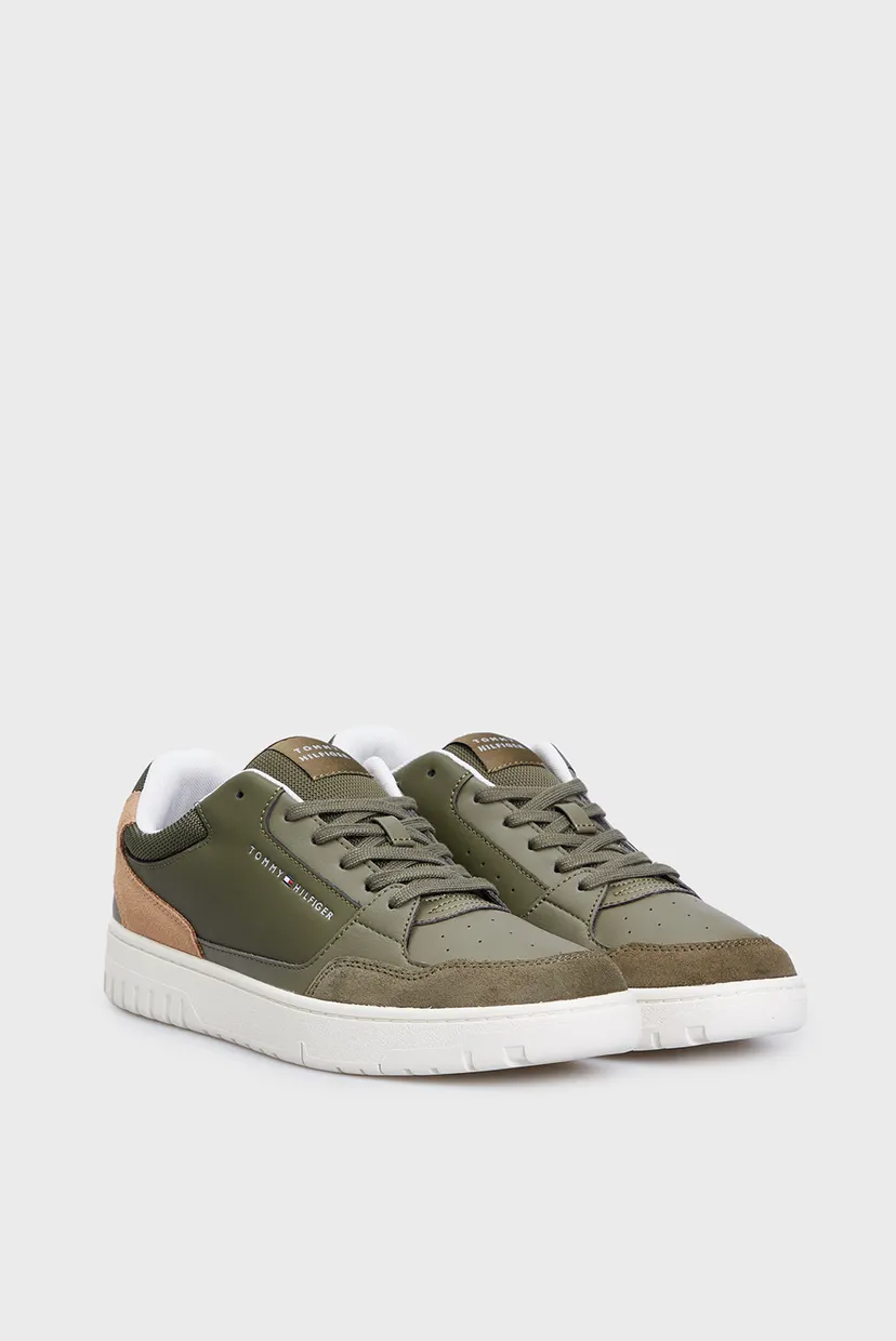 Мужские оливковые кожаные сникерсы TH BASKET CORE LTH MIX ESS 3