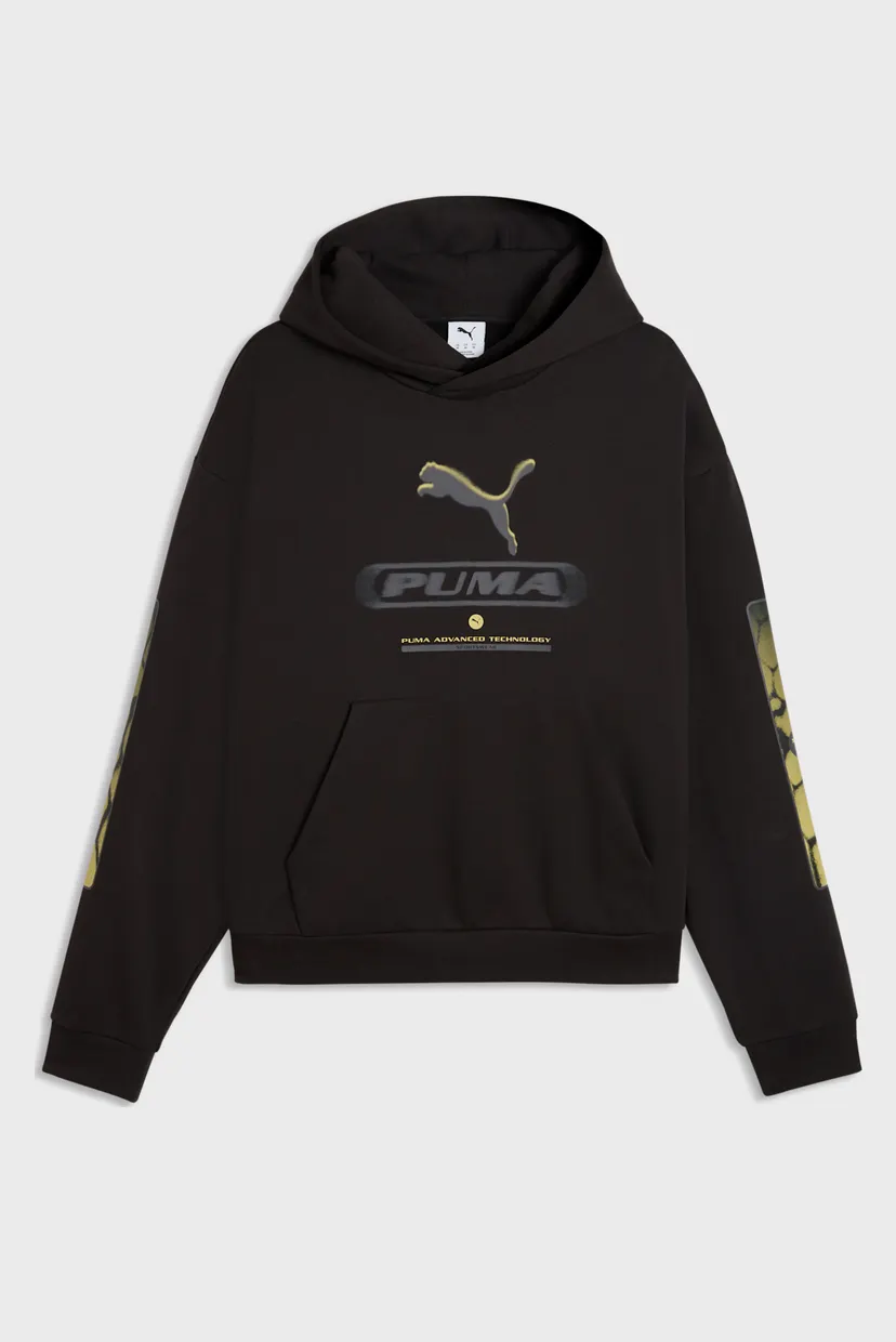 Мужское черное худи PUMA Sport Boxy Graphic Fleece Hoodie Men 4