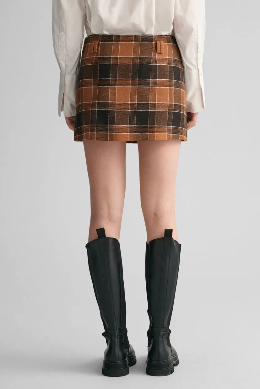 Женская коричневая шерстяная юбка в клетку CHECKED WOOL 3