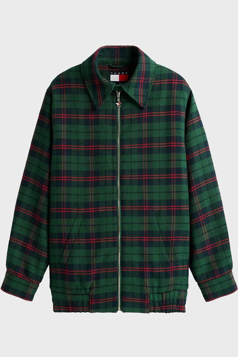 Жіноча зелена картата куртка TOMMY GIRL PADDED TARTAN 6