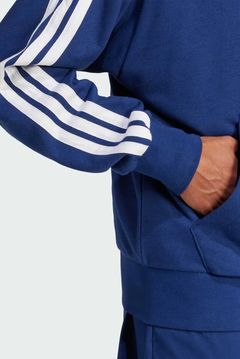 Чоловіче синє худі Essentials 3-Stripes French Terry 5