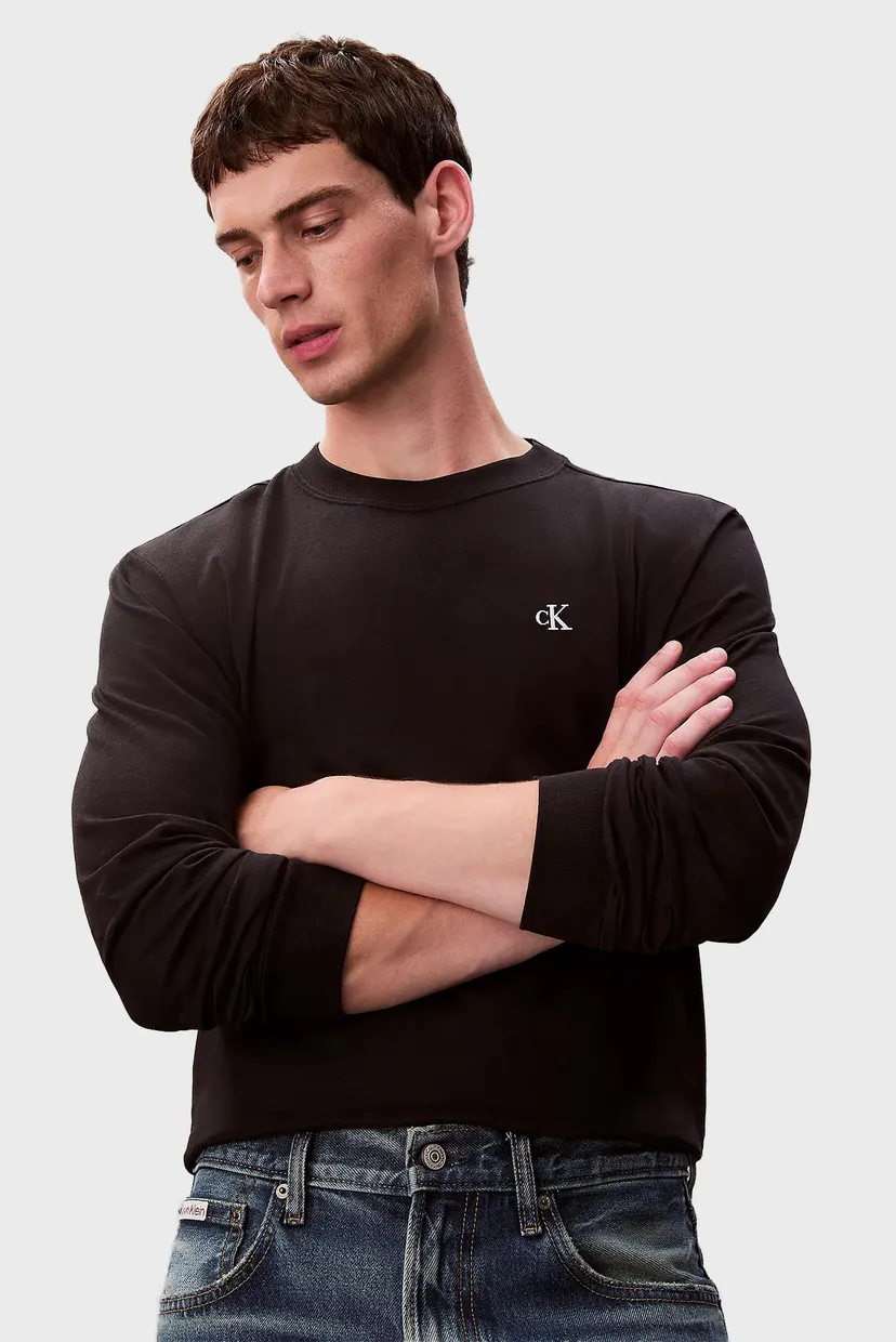 Чоловічий чорний лонгслів EASY 4