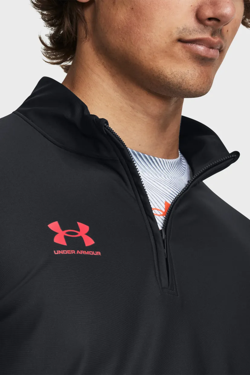Мужская черная спортивная кофта UA M's Ch. Pro 1/4 Zip 4