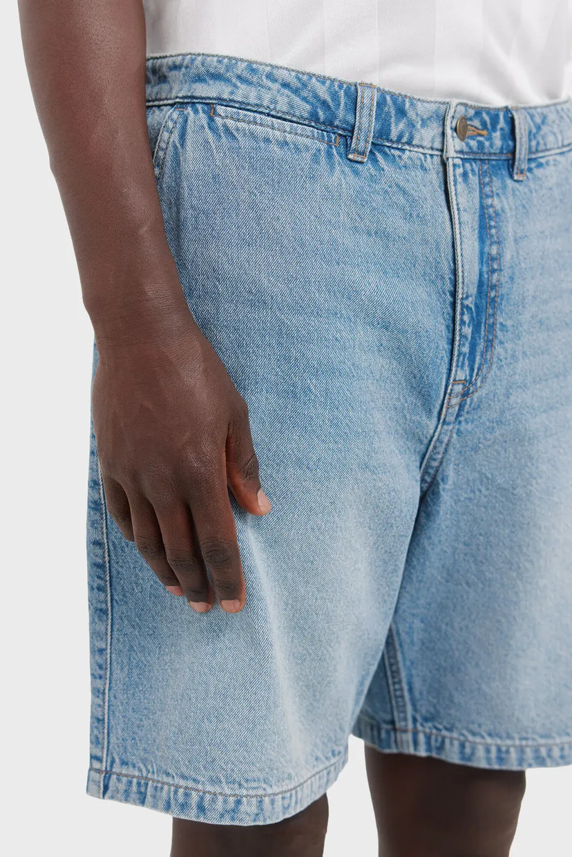 Мужские голубые джинсовые шорты  straight fit chino 4