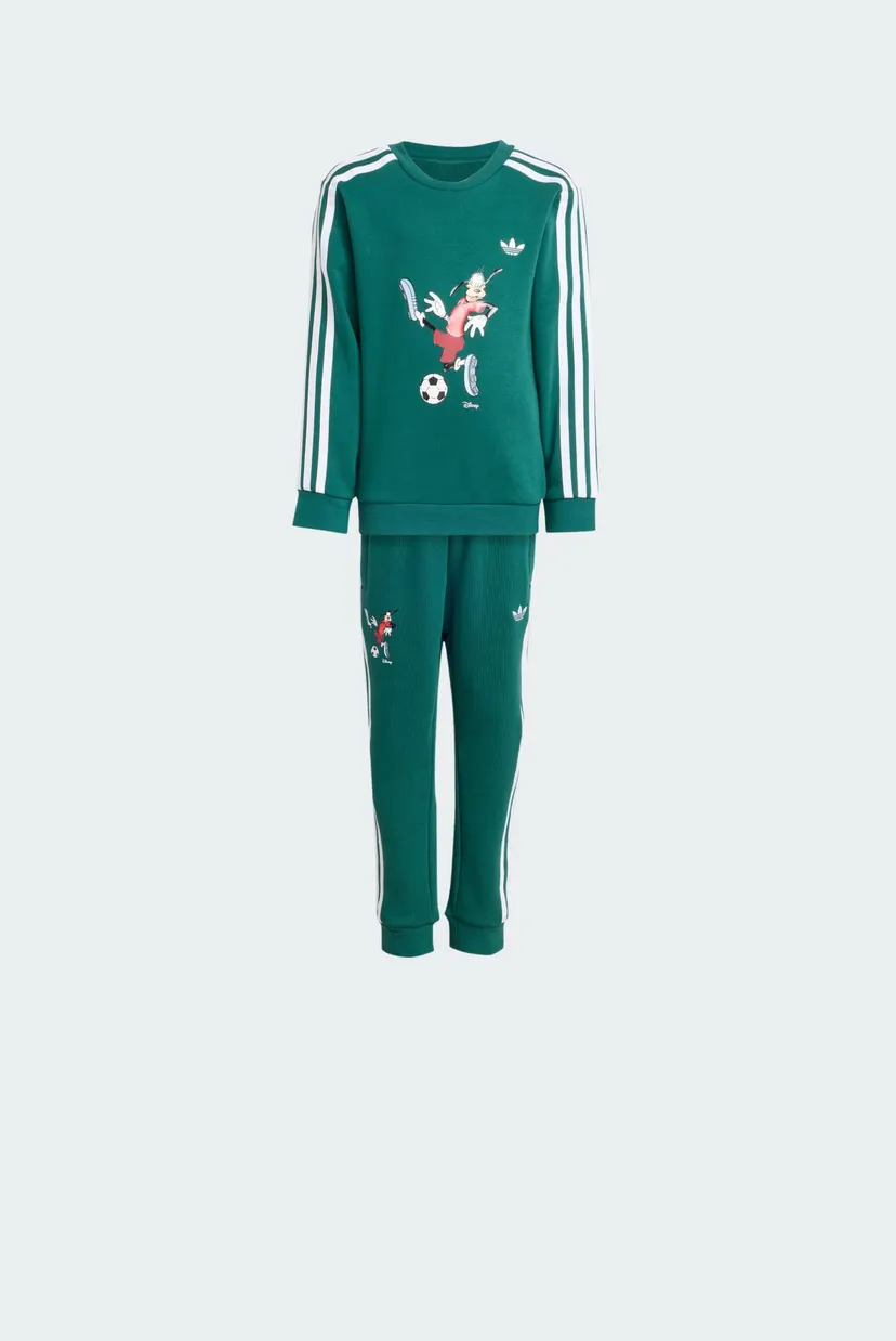 Детский зеленый спортивный костюм (свитшот, брюки) adidas Disney Crew 6