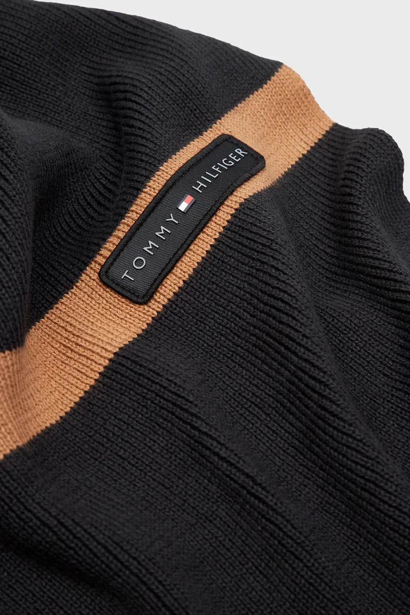 Мужской черный шарф TH SKYLINE KNIT SCARF 3