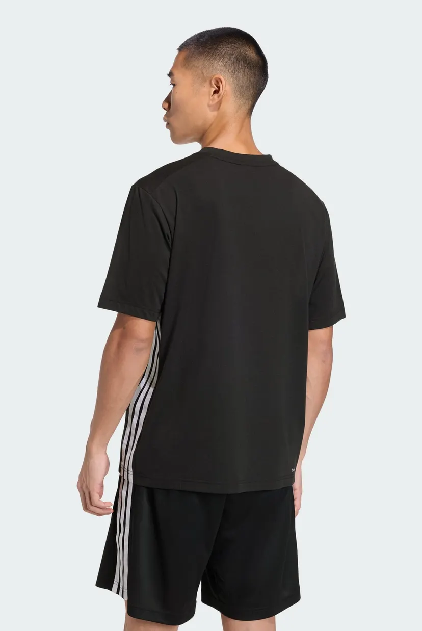 Чоловіча чорна футболка WORKOUT ESSENTIALS FEELREADY 3 STRIPES 3