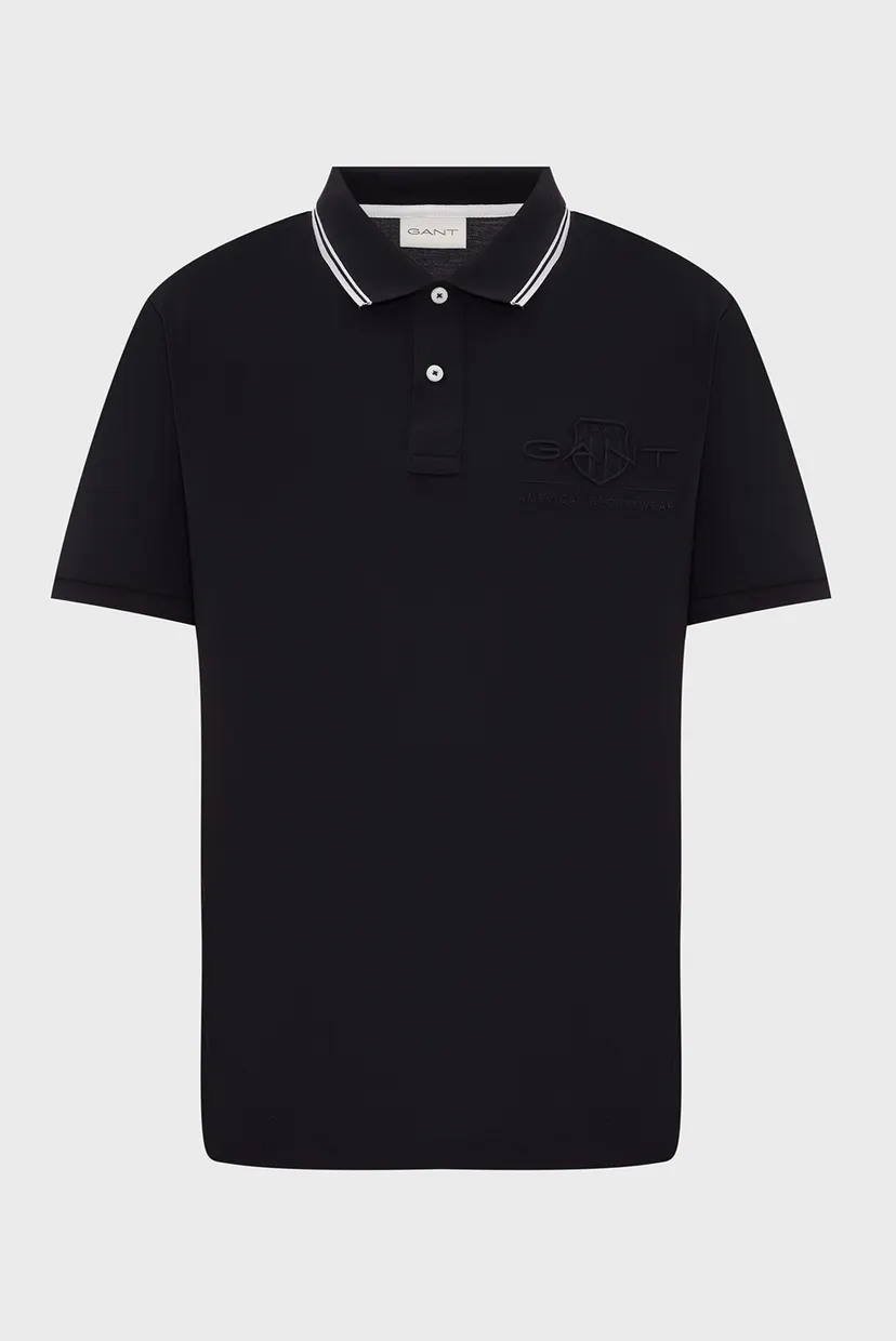 Чоловіче чорне поло CONTRAST TIPPING SS PIQUE POLO 6