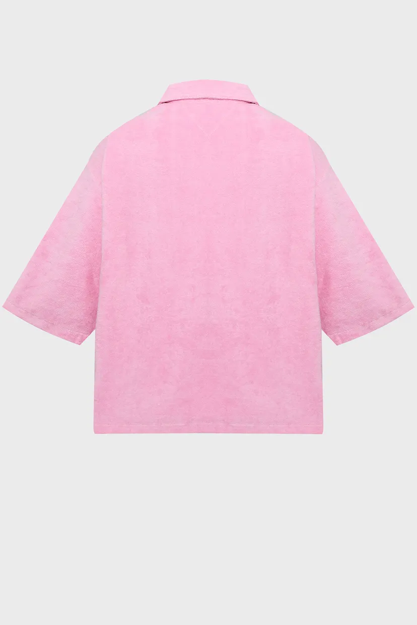 Женское розовое поло TOWELING 7