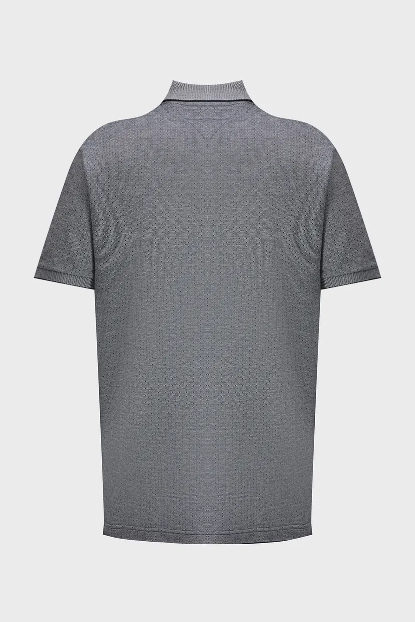 Чоловіче сіре поло з візерунком JACQUARD MICROPATTERN REG POLO 6