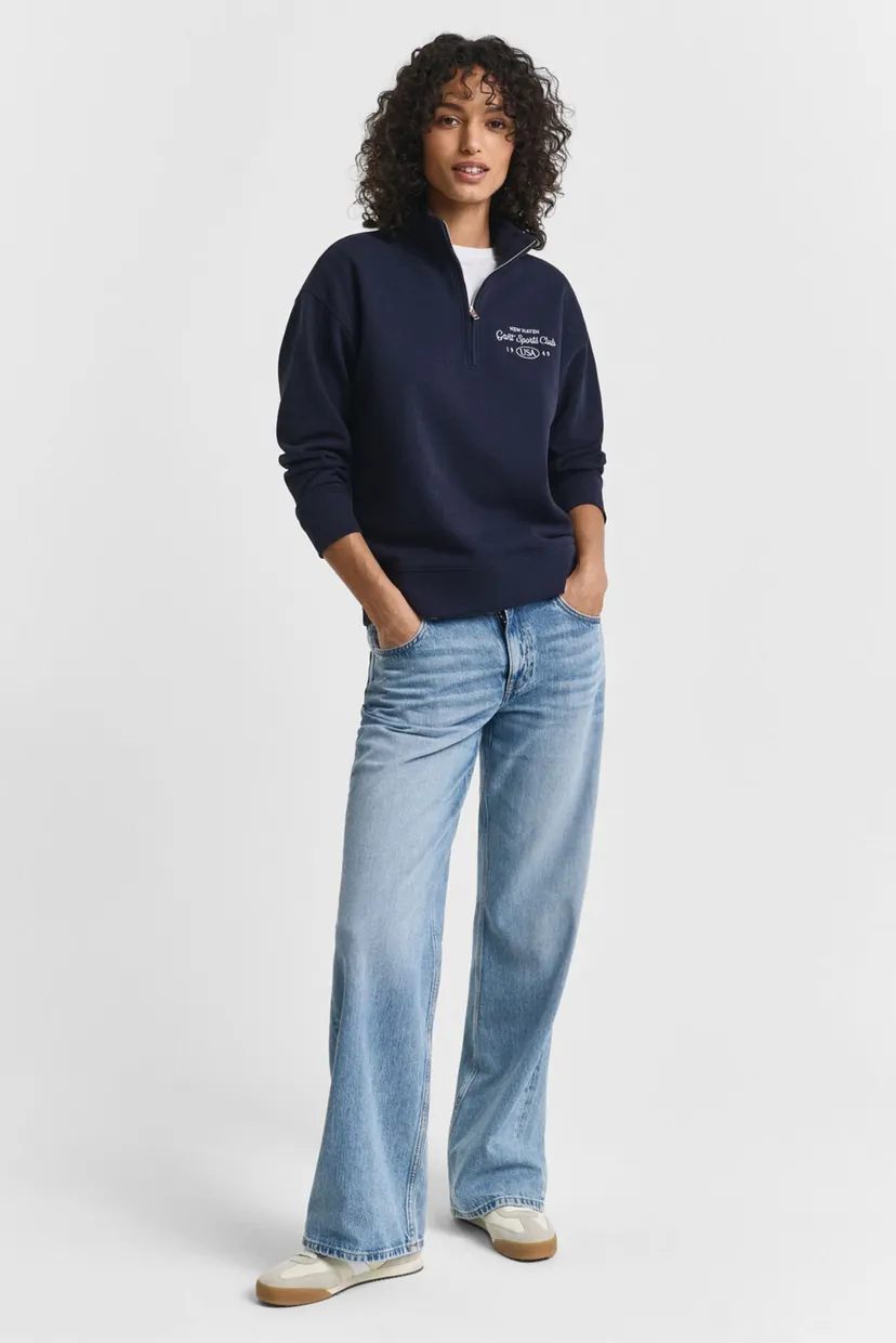 Жіноча темно-синя кофта GRAPHIC HALF ZIP SWEAT 4