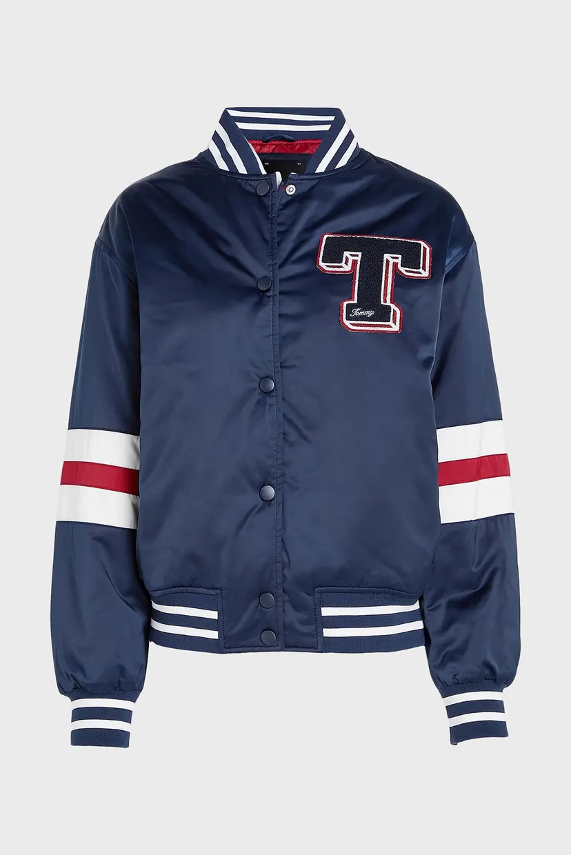 Жіночий темно-синій бомбер TJW LETTERMAN SATIN BOMBER 5