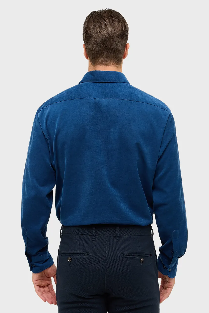 Мужская синяя вельветовая рубашка MODERN FIT 3
