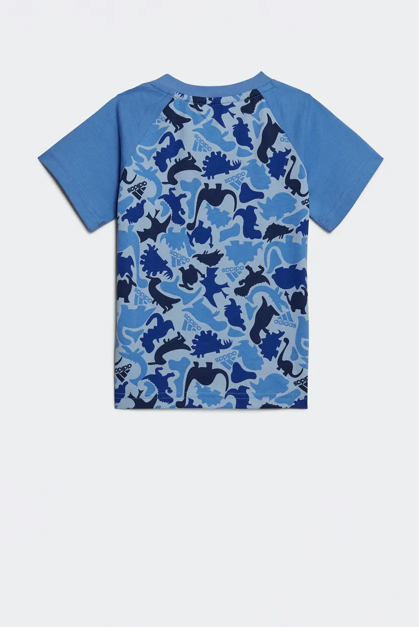 Детский голубой комплект одежды (футболка, шорты) Dino Camo Allover Print 3